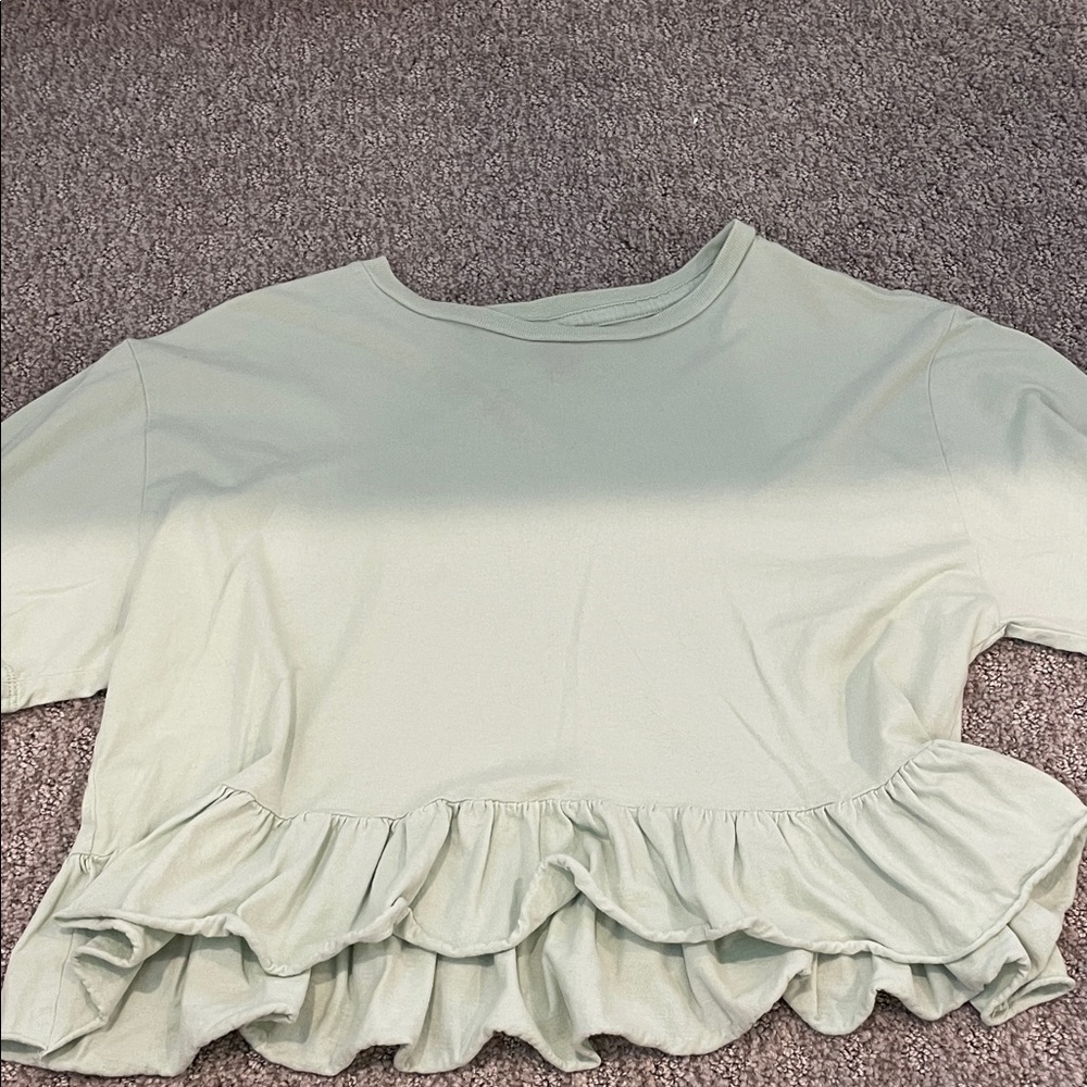 Wild Fable Light Green Ruffle Blouse